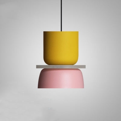 Lunora Saturn Halo Hanglamp – Modern Aluminium met Kleurrijk Accent