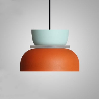 Lámpara colgante Lunora Saturn Halo – Aluminio moderno con acento colorido