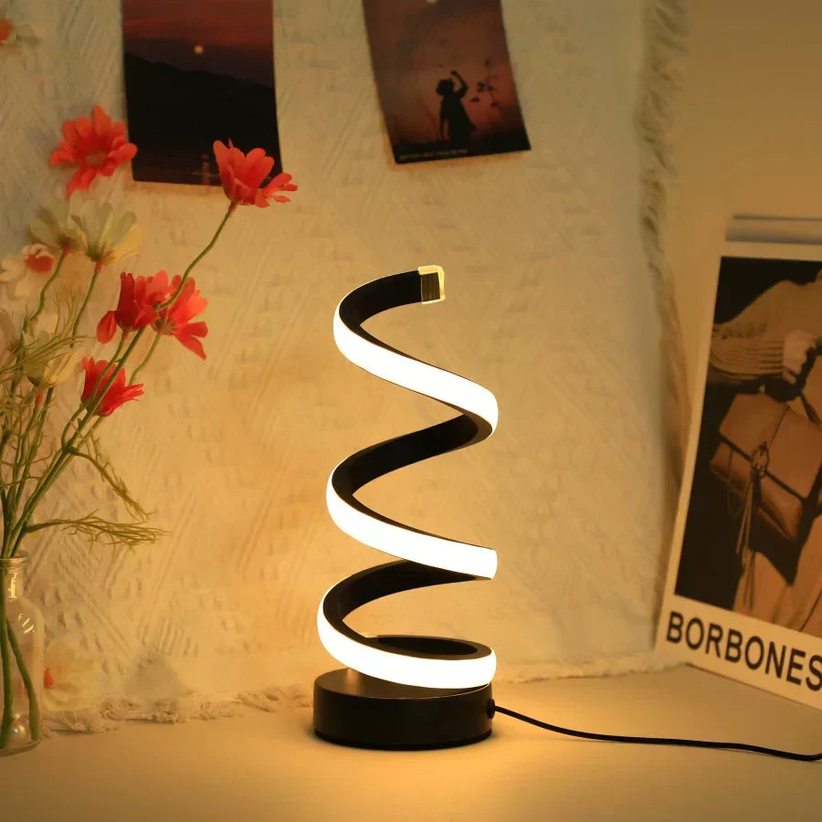 Luminex Lámpara de Escritorio en Forma de S – Iluminación LED Moderna, Alimentada por USB y Diseño Flexible