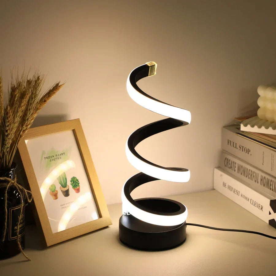 Luminex Lámpara de Escritorio en Forma de S – Iluminación LED Moderna, Alimentada por USB y Diseño Flexible