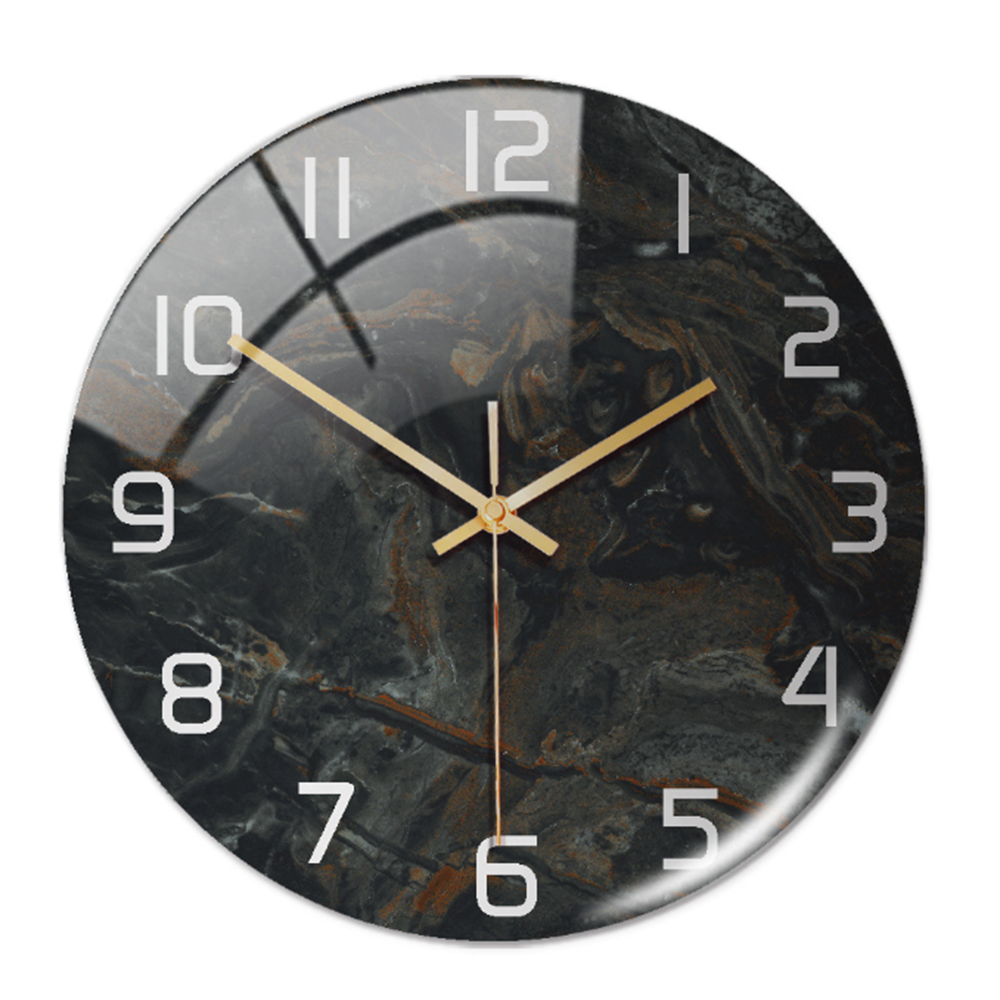 StoneAura – Horloge mural aspect marbre – Décoration intérieure moderne silencieuse
