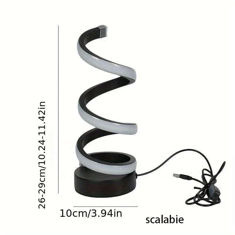Luminex Lámpara de Escritorio en Forma de S – Iluminación LED Moderna, Alimentada por USB y Diseño Flexible