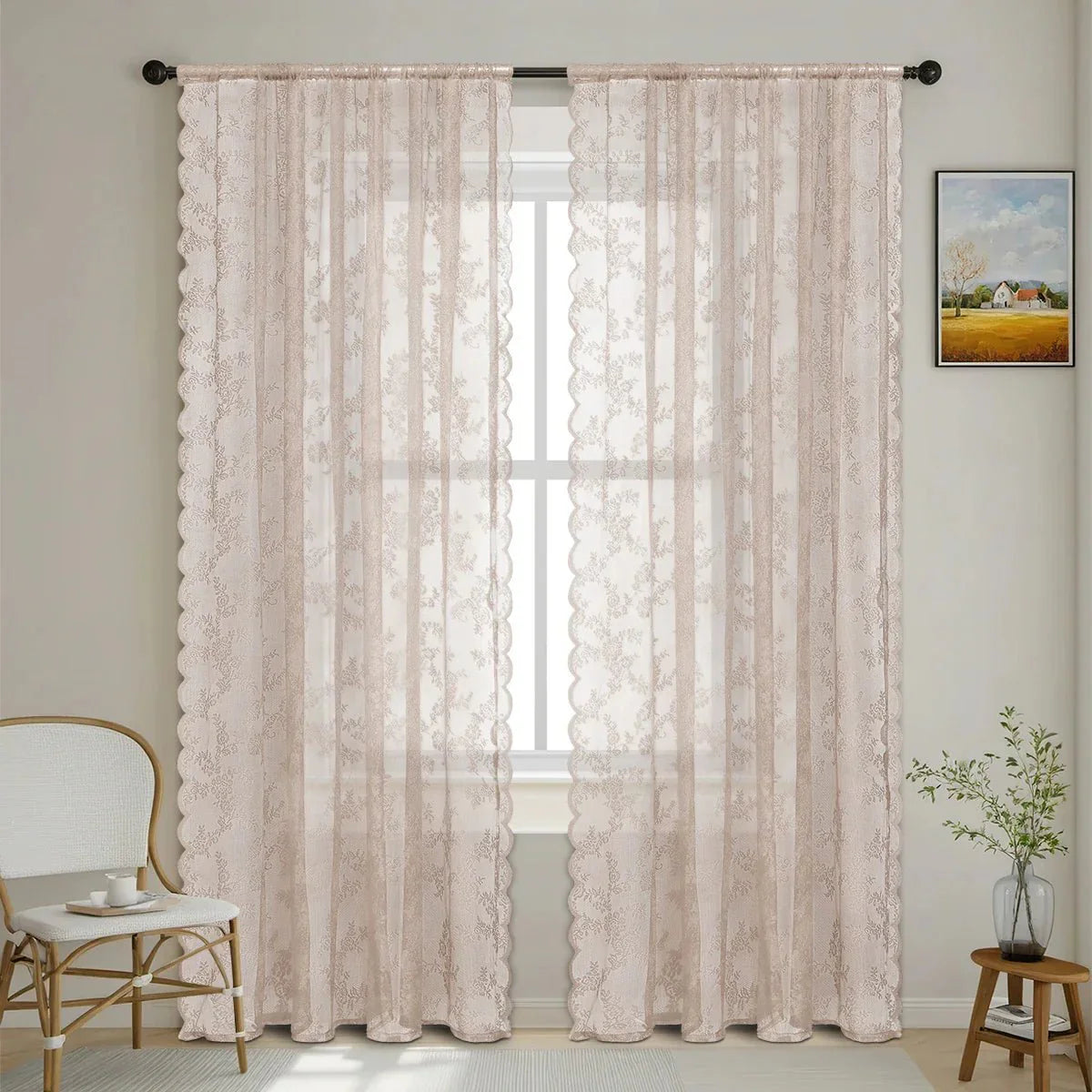 ROSALACE – Romantic Rose Lace Curtain Vestragear