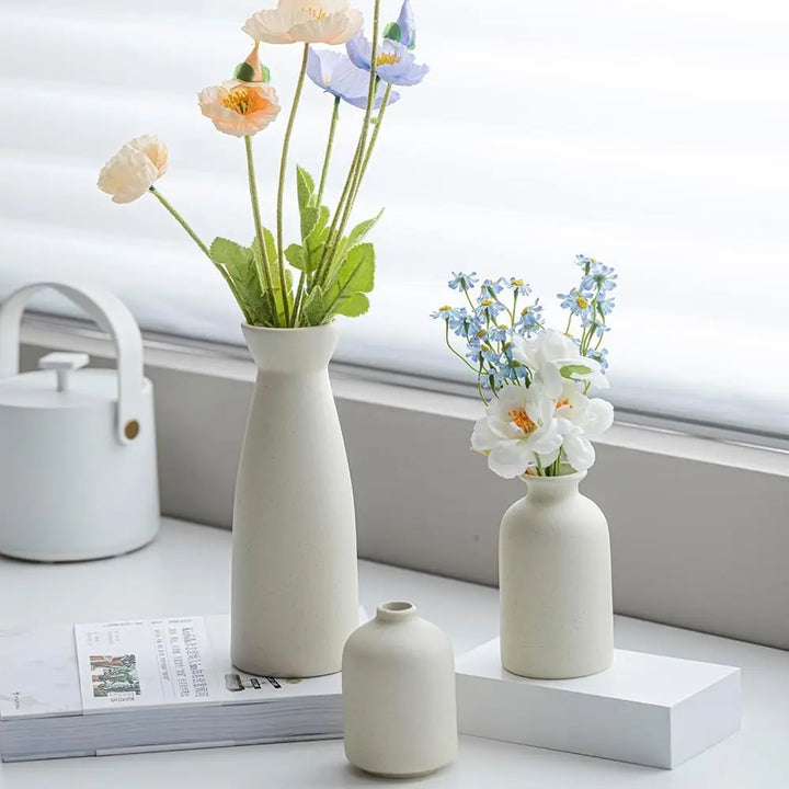 Aardstijl Keramische Vaas Set van 3 voor Moderne Boho Interieurs Vestragear