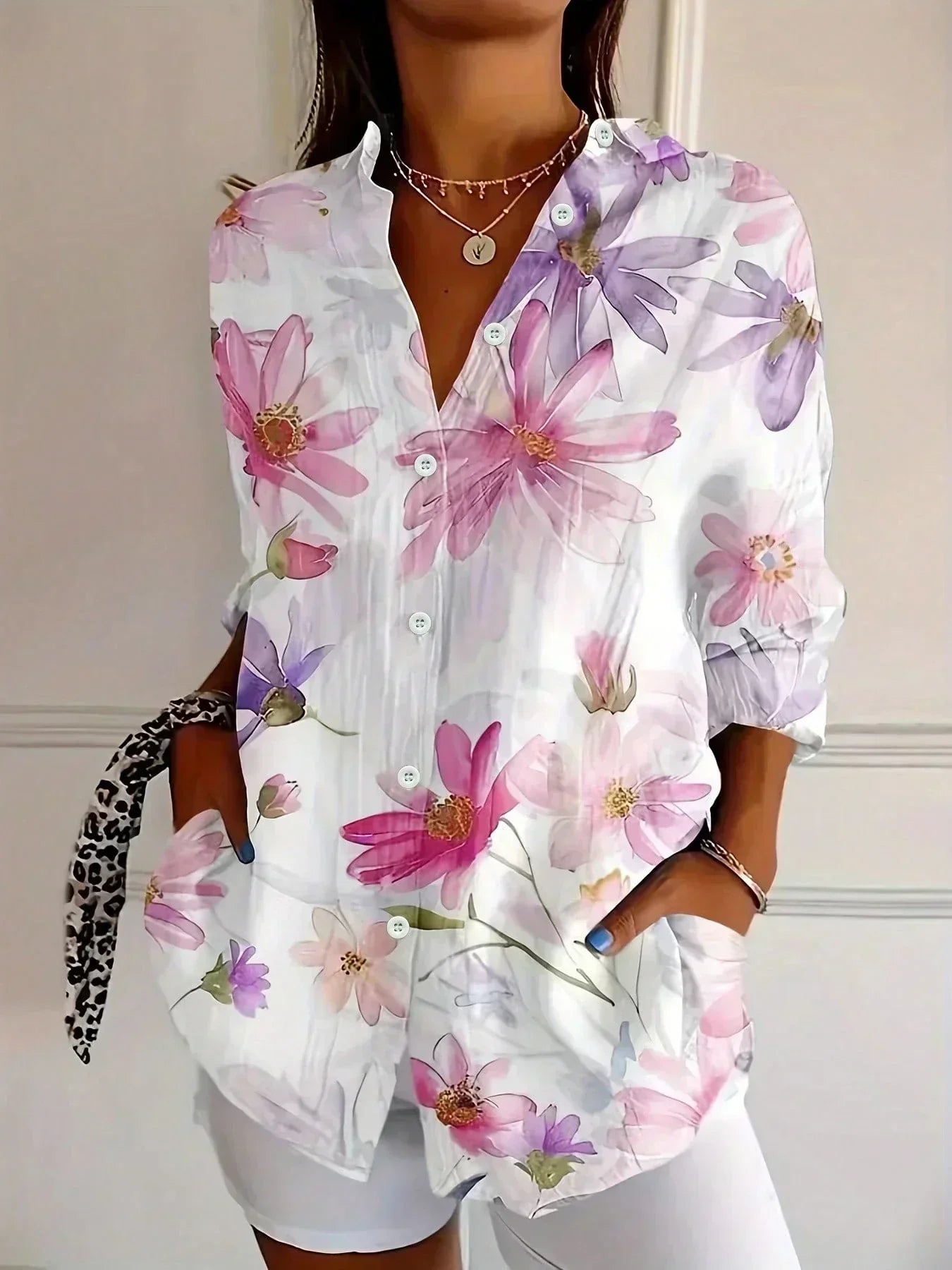 Damesblouse met kleurrijke print – Comfortabele, flatterende pasvorm