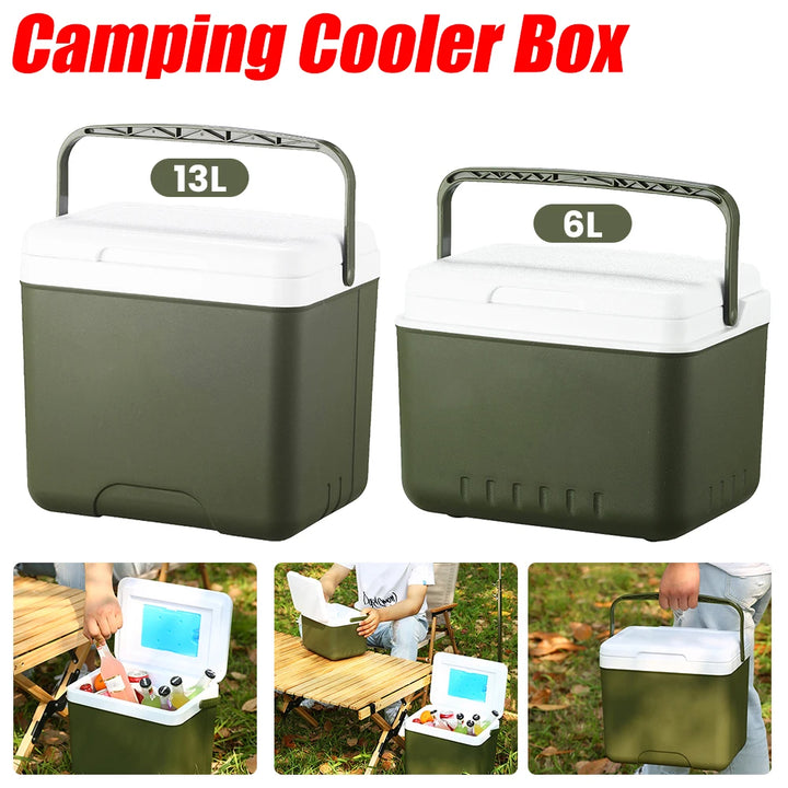13/6L Cooler Box Portable Camping Refrigerator Incubator Large Capacity Car Ice Bucket Heat Preservation Camping BBQ Equipment VestraGear