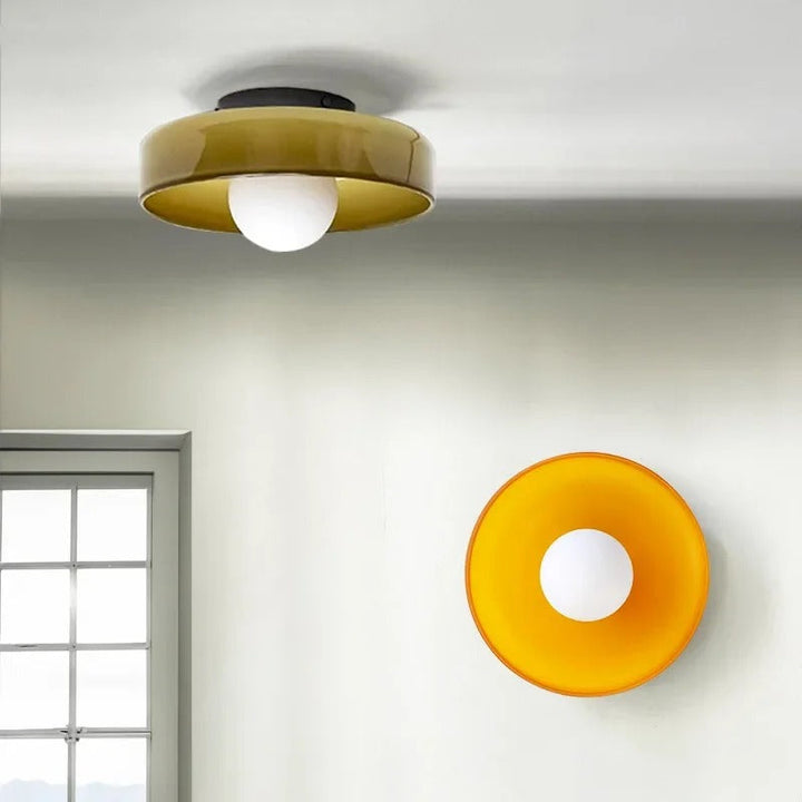 Culina Plafondlamp – Moderno design rotondo in vetro con montaggio a filo compatto e attacco G9