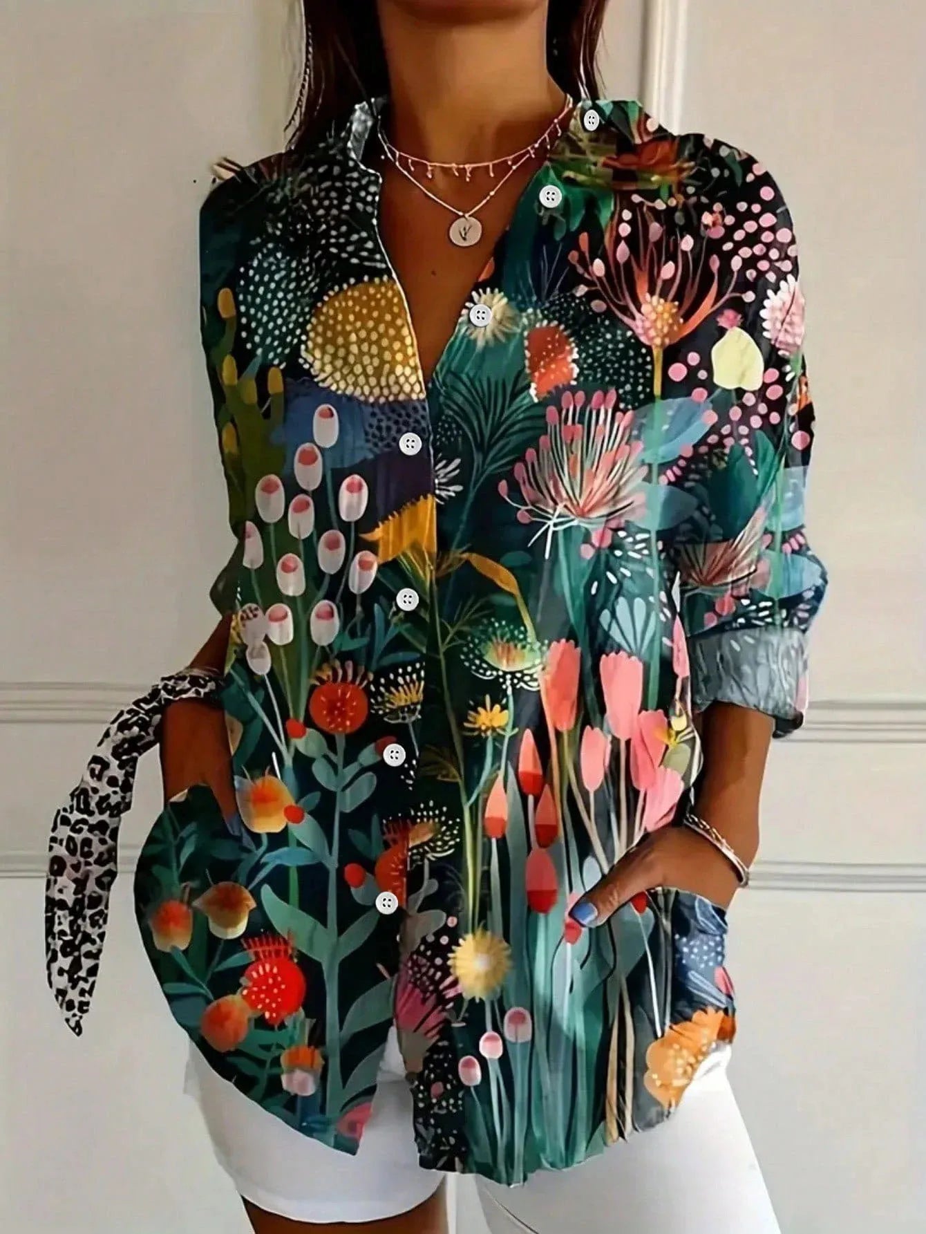Damesblouse met kleurrijke print – Comfortabele, flatterende pasvorm
