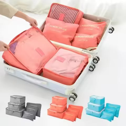 Reis Organizer Set – 6-Delige Opbergkubussen met Ademend Mesh &amp; Ruimtebesparend Ontwerp Vestragear