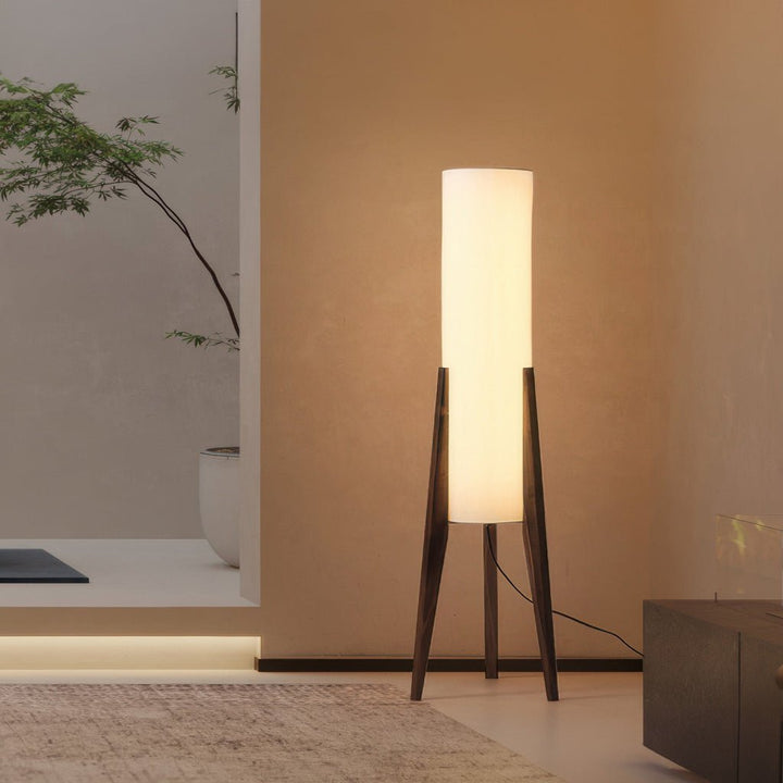 Scandinavische Vloerlamp van Walnoothout met Dimbare LED voor Woonkamer 3