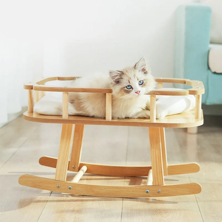 Furora – Hamac en bois pour chat confortable et durable – Toutes saisons