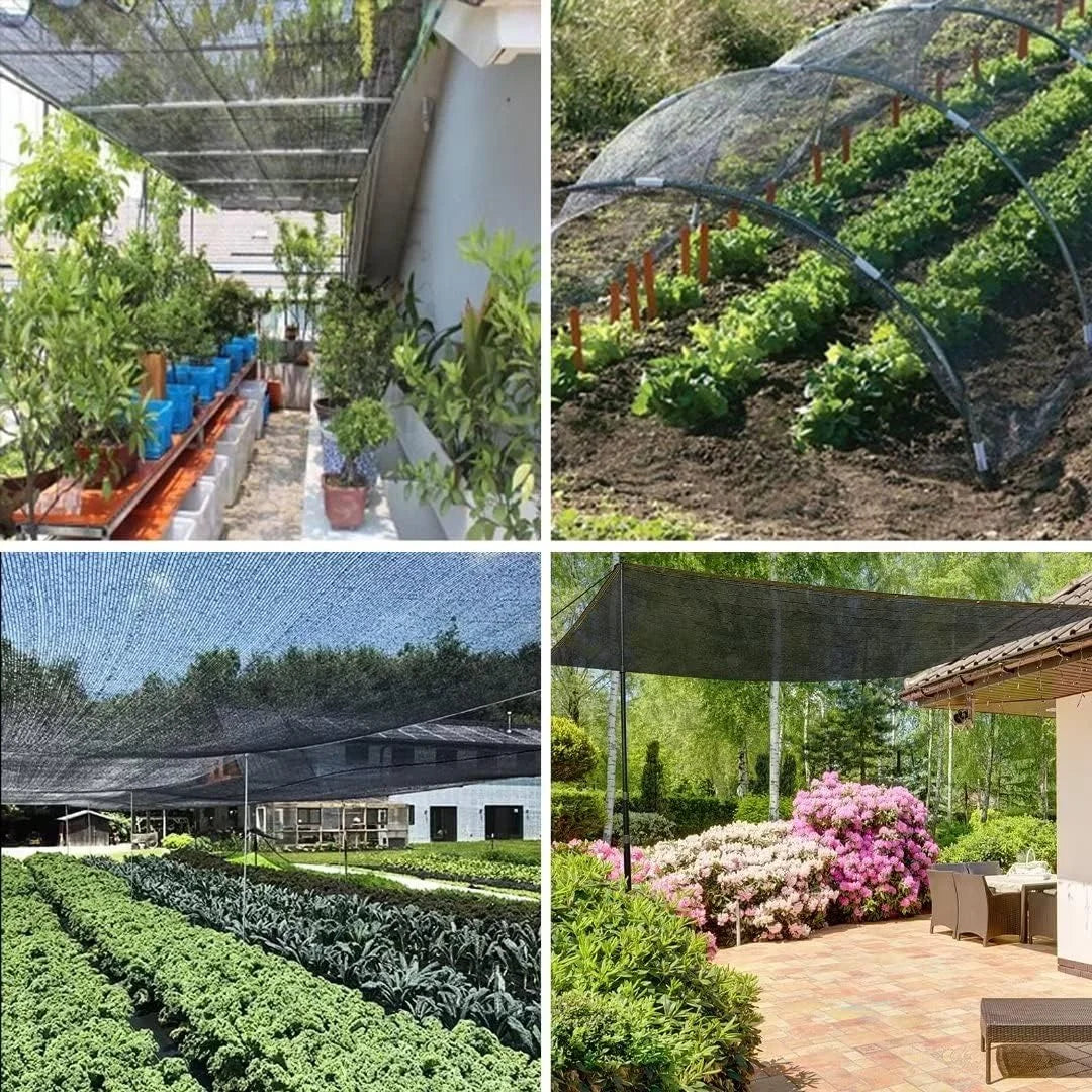 Schaduwdoek Zonwerend Gaas Zwart met Getapete Randen en Ringetjes voor Pergola Kas Tuin Patio Overkapping Terrasoverkapping Zonnescherm Tuinscherm Tuindoek Parasoldoek | Sansoti 5
