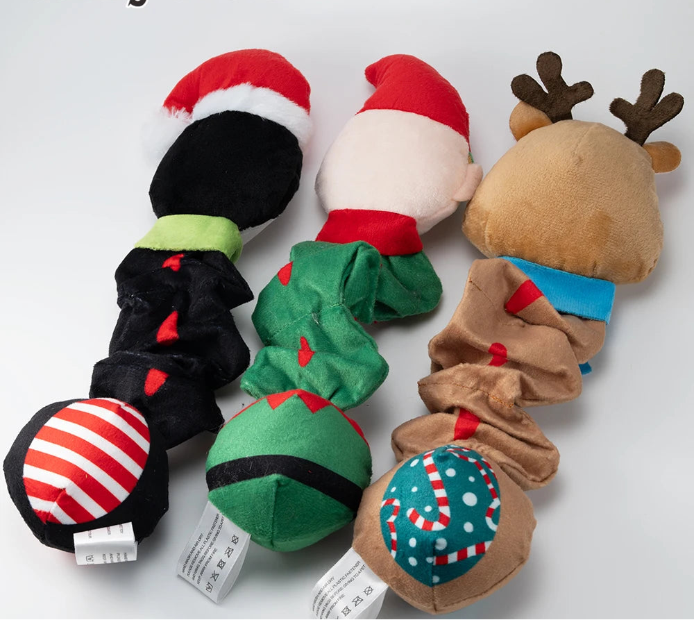 Schattige kerst elf pinguïn piepend hondenspeeltje voor puppy's 3