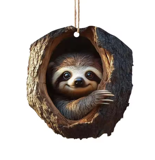 FaunaFest Adornos para Animales – Colgantes de Navidad de Acrílico con Efecto 3D, Ligeros y Duraderos para Decoración Festiva