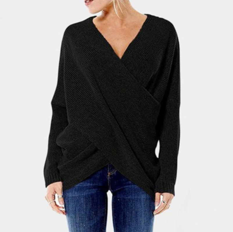 Suéter de mujer Velora de cachemira – Elegante y suave con detalle de cruce