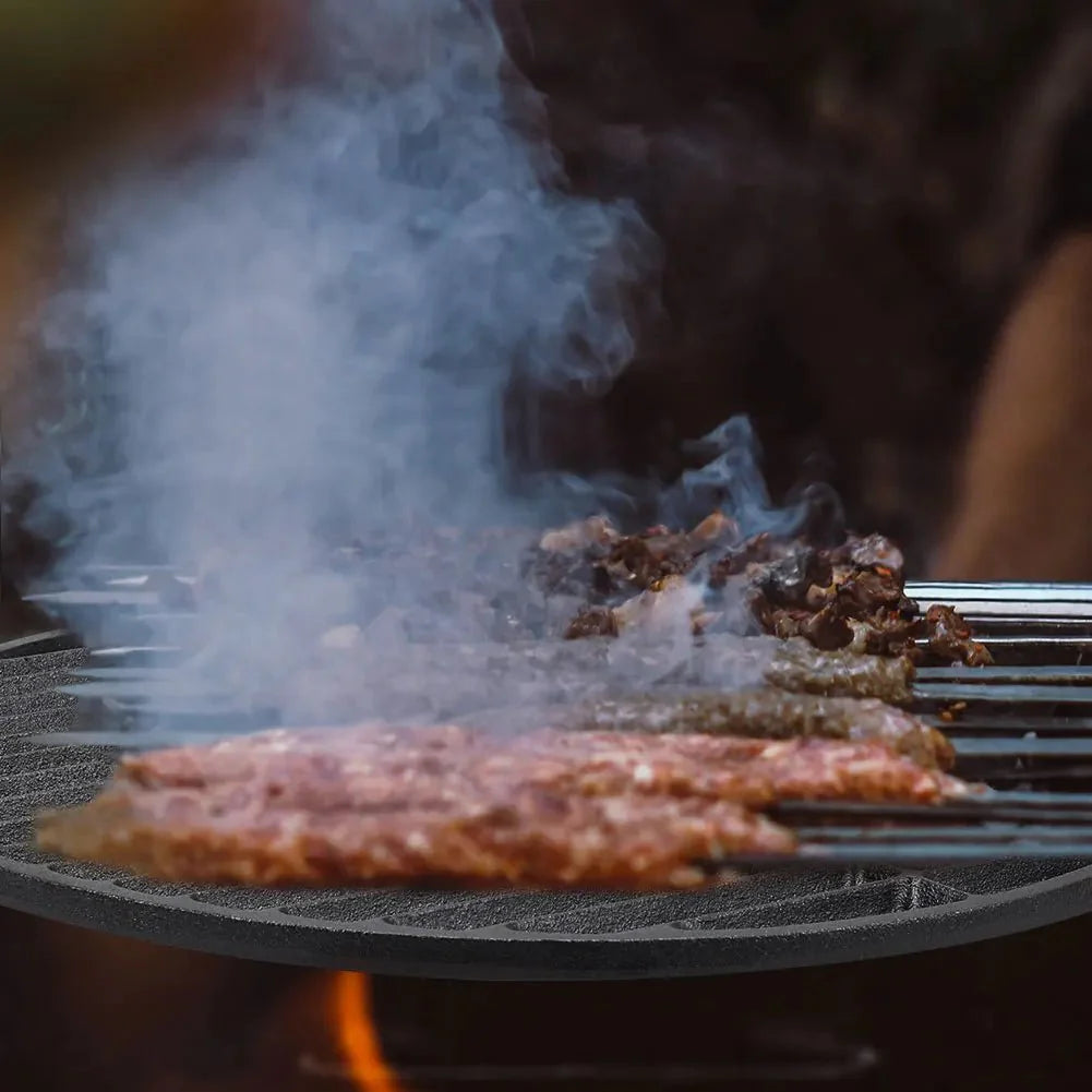 CHARCROWN – Round Cast Iron BBQ Searing Grill Rack Vestragear