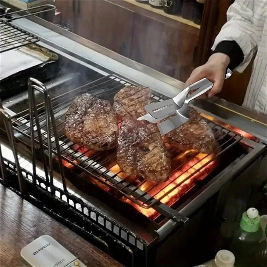 CLAMPSPAT – Stainless Steel Spatula Tongs for BBQ & Kitchen Vestragear