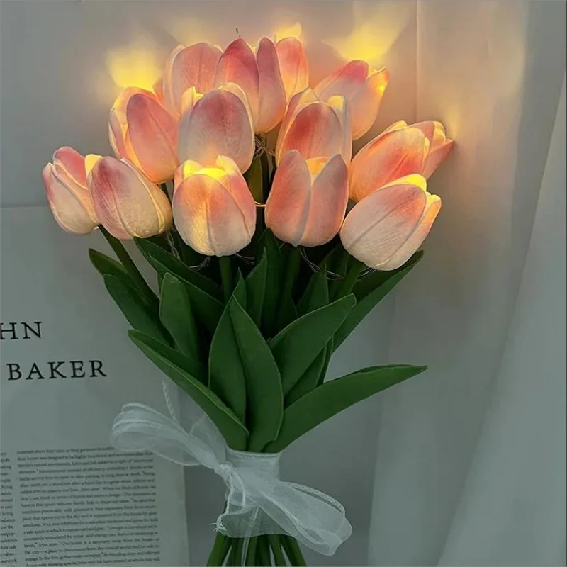 FloraShine – Lámpara de tulipán LED con luz cálida – Portátil y decorativa