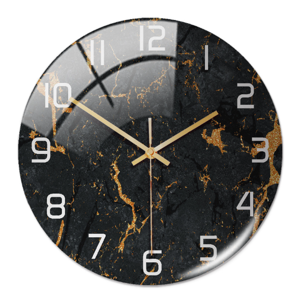 StoneAura – Wandklok Marmerlook – Stille Moderne Woondecoratie