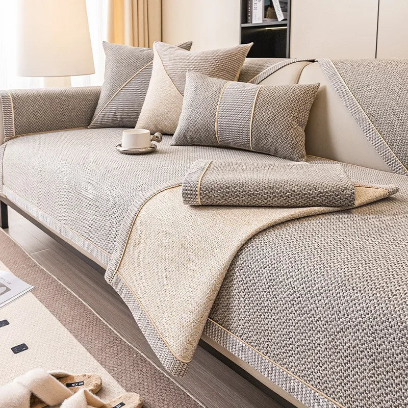 Bankhoes – Ademend katoen-linnen, antislip onderzijde &amp; modulaire pasvorm