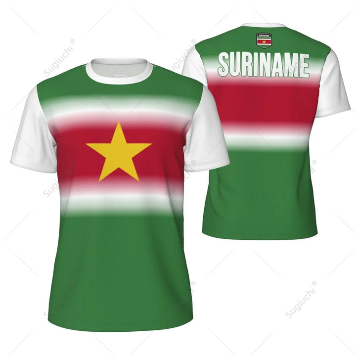 Sports Mesh T-shirt Suriname Flag For Running Bike Soccer Tennis Football Fitness Tees 3D Printed Custom VestraGear