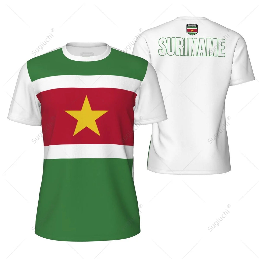 Sports Mesh T-shirt Suriname Flag For Running Bike Soccer Tennis Football Fitness Tees 3D Printed Custom VestraGear