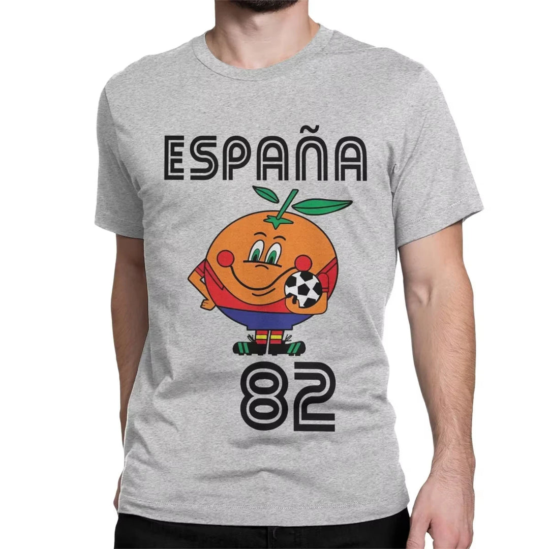 Naranjito T Shirt Men Women's T-Shirt Crewneck Espana 82 Spain Mascot 1982 Soccer Football Tee Shirt Clothing Plus Size VestraGear