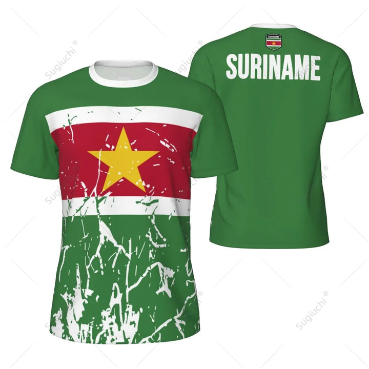 Sports Mesh T-shirt Suriname Flag For Running Bike Soccer Tennis Football Fitness Tees 3D Printed Custom VestraGear