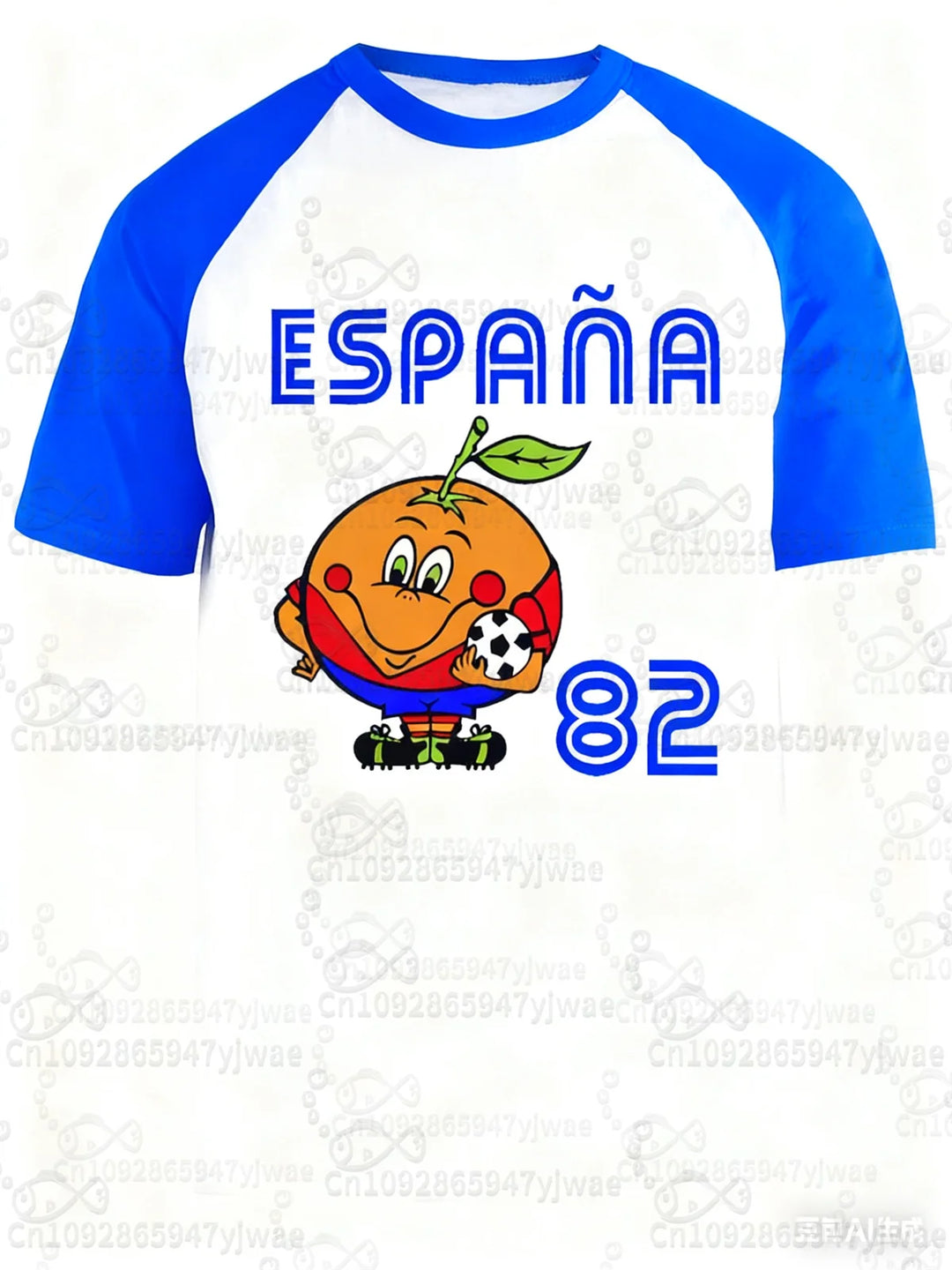 Spain 82 Naranjito World Football Sports T-Shirt For Men Women Unisex O-Neck T-Shirts Retro Commemorative Jersey Female T-Shirt VestraGear