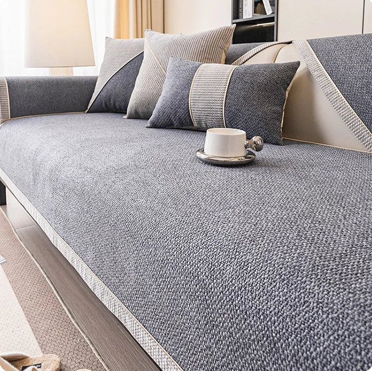 Bankhoes – Ademend katoen-linnen, antislip onderzijde &amp; modulaire pasvorm