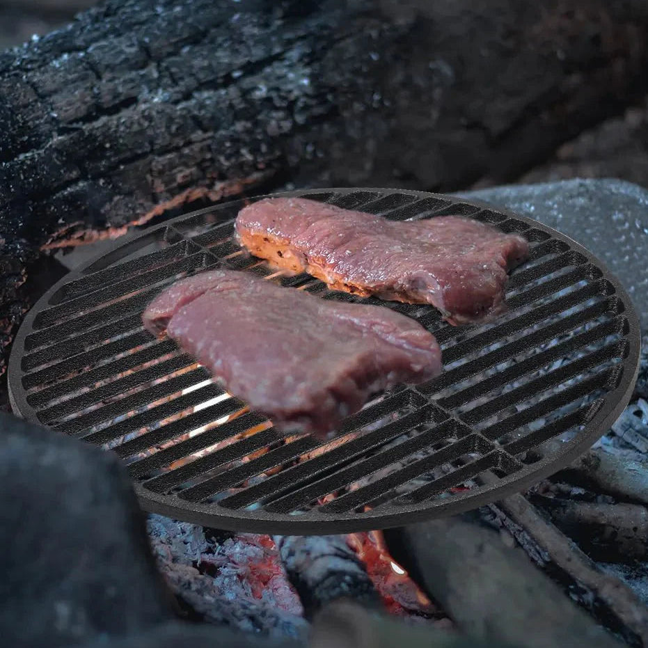 CHARCROWN – Round Cast Iron BBQ Searing Grill Rack Vestragear