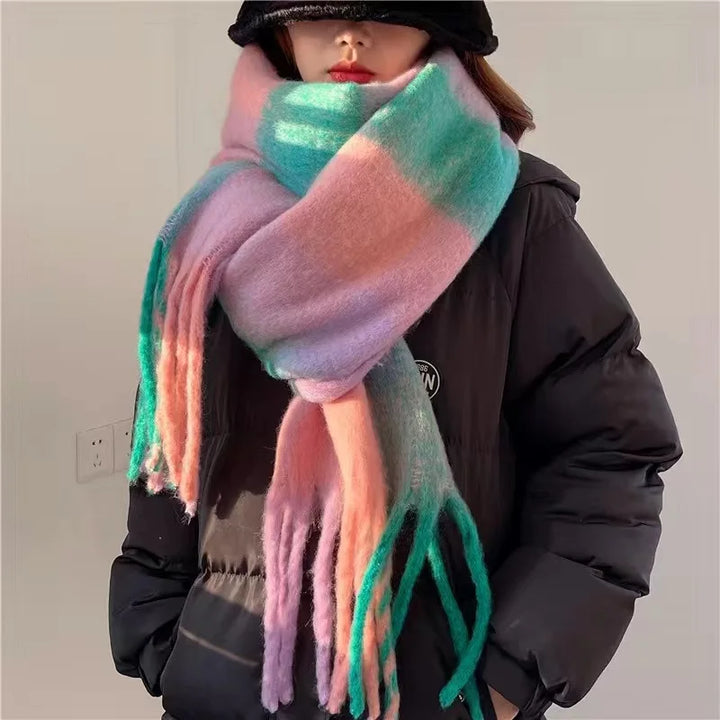 Gran bufanda de invierno – Bufanda suave con aspecto cálido
