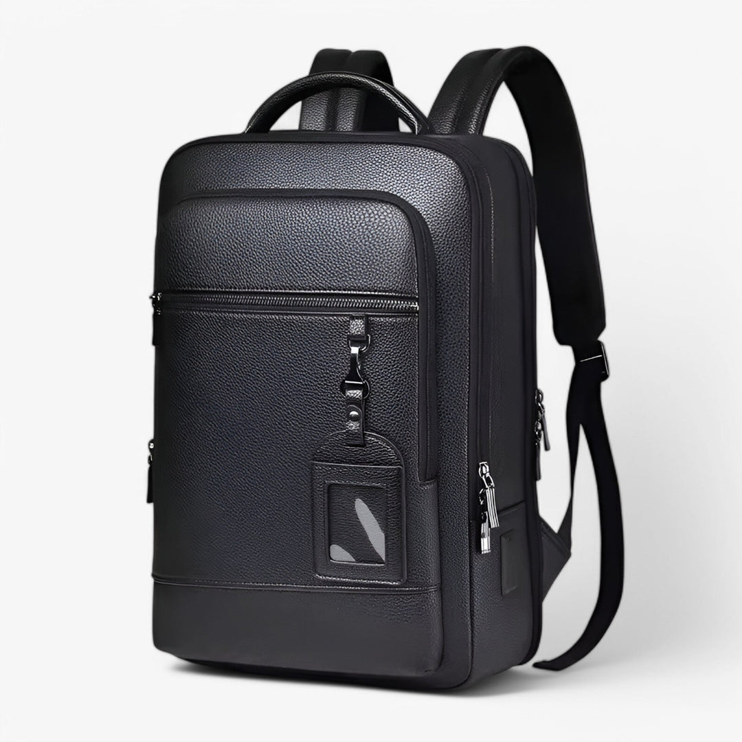 Leren Rugzak met USB &amp; Laptopvak – Elegant en Functioneel voor Heren