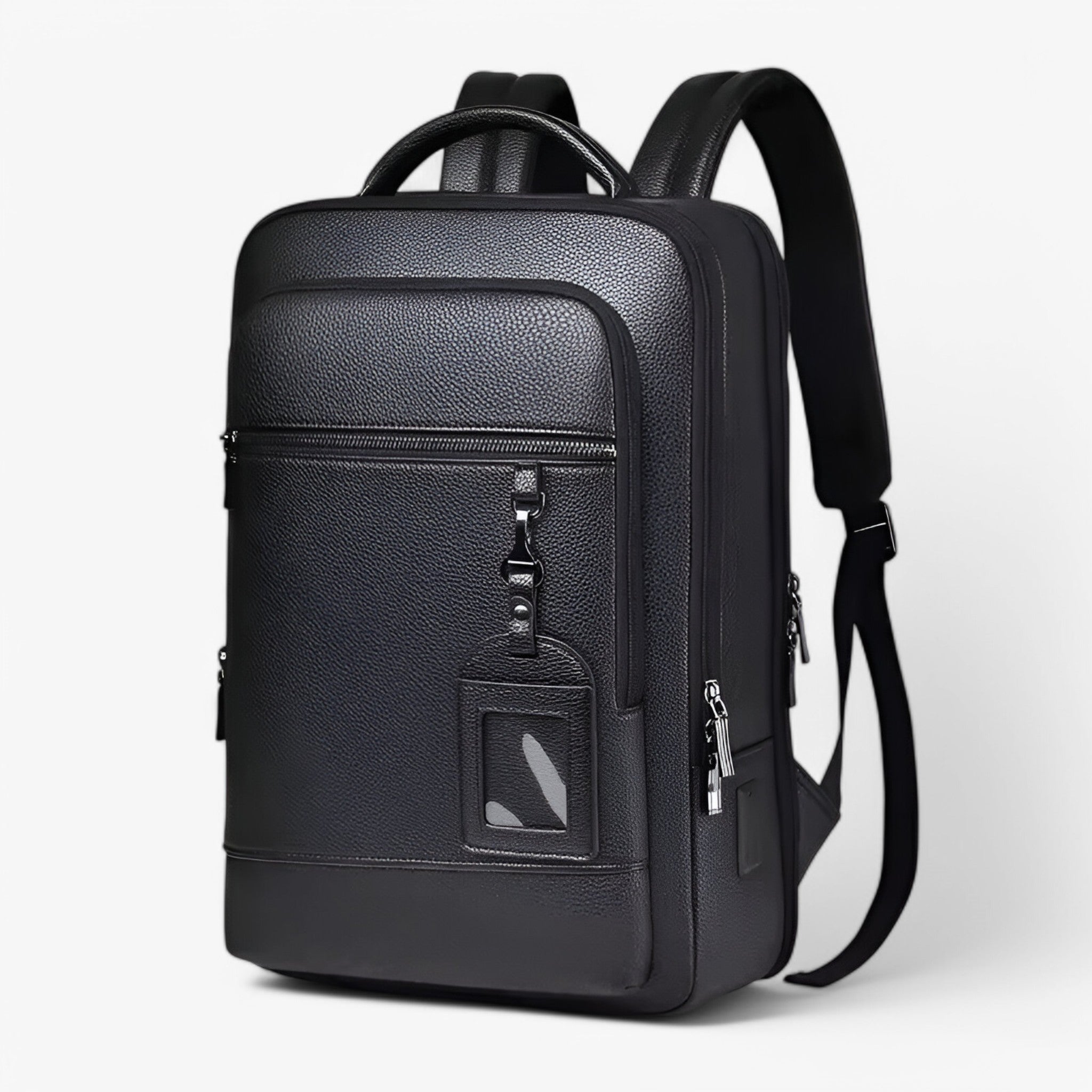 Mochila de cuero con USB y compartimento para portátil – Elegante y funcional para hombres