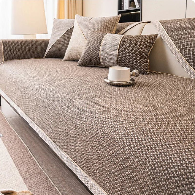 Bankhoes – Ademend katoen-linnen, antislip onderzijde &amp; modulaire pasvorm