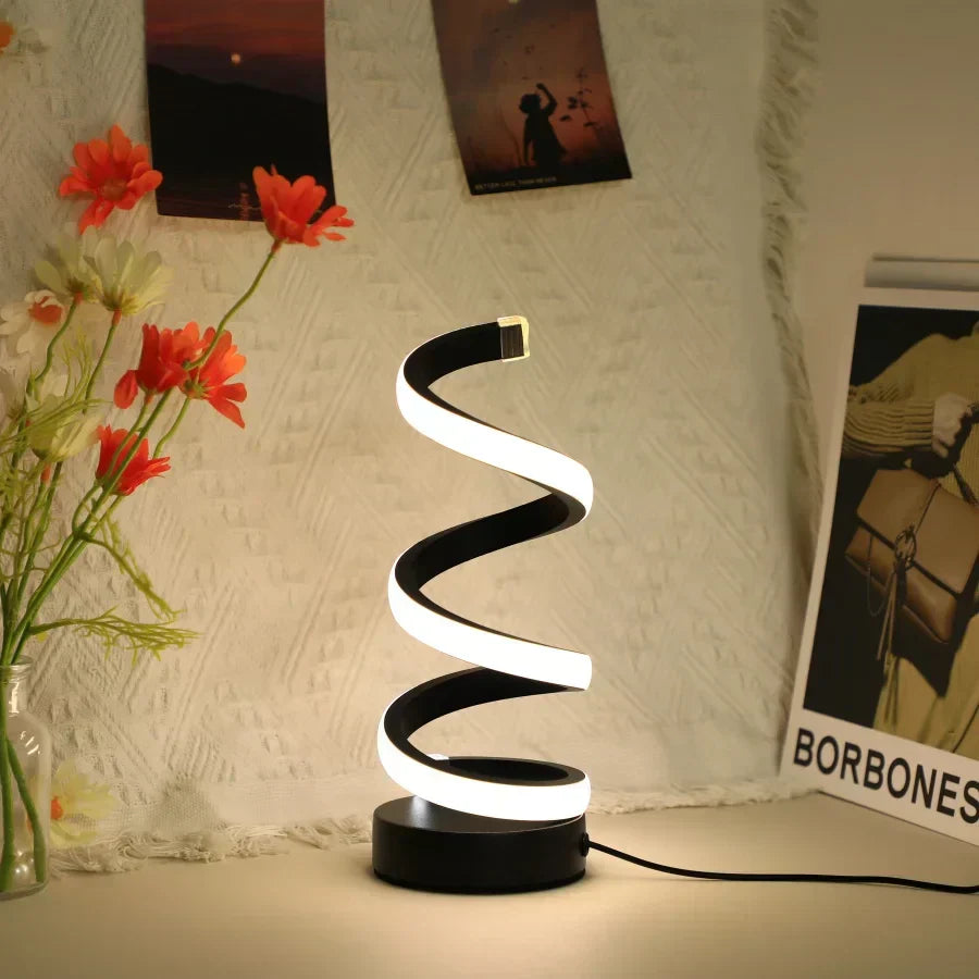 Luminex Lámpara de Escritorio en Forma de S – Iluminación LED Moderna, Alimentada por USB y Diseño Flexible
