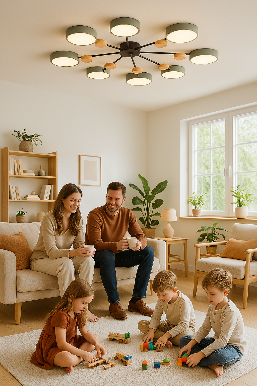 Nordora – lampe de plafond LED scandinave design ramifié & lumière d'ambiance