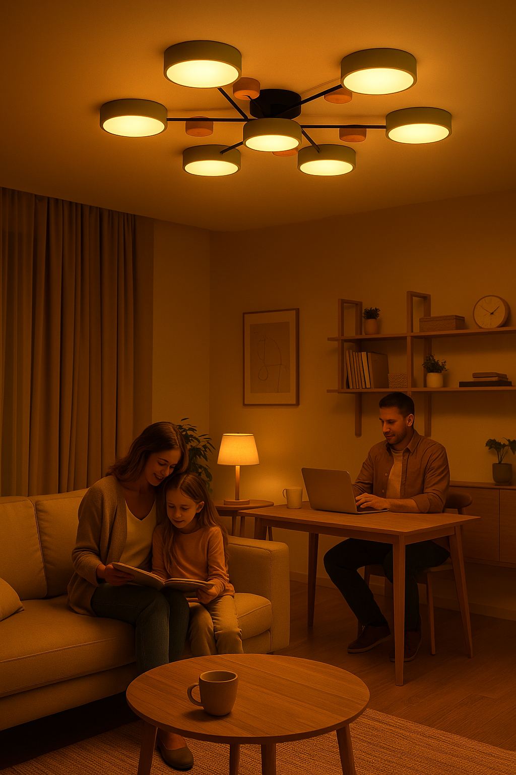 Nordora – lampe de plafond LED scandinave design ramifié & lumière d'ambiance