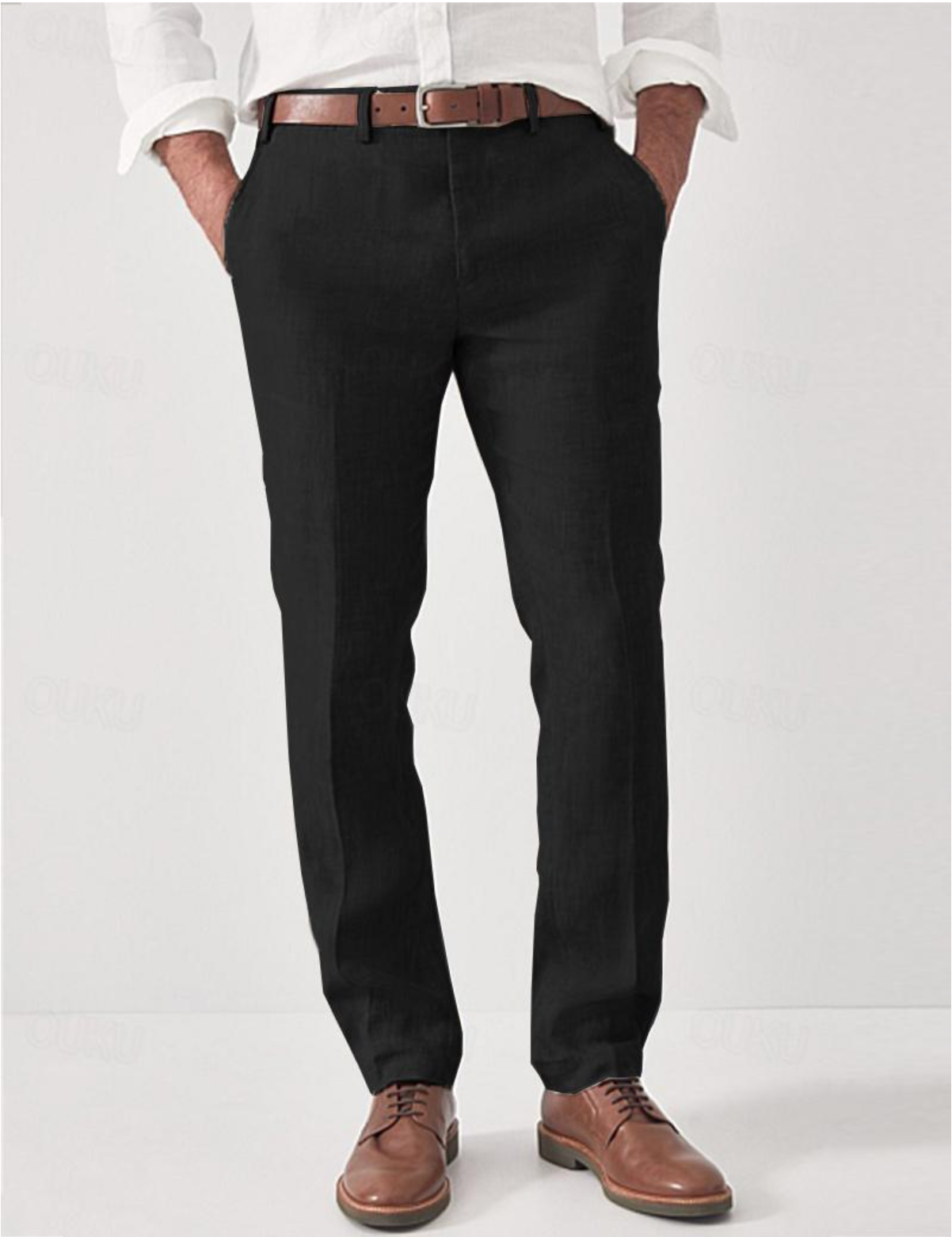 Slim Fit Witte Linnen Broek voor Heren, 100% Ademend Linnen, Zomerstijl 2