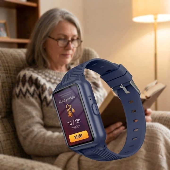 Smartwatch Senioren met Valdetectie SOS GPS 4G IP67 Waterdicht Medicijnherinnering Veiligheidszone Alarmering Hartslagmeting Bewegingstracking Ouderenhorloge Hulp | Sansoti 1