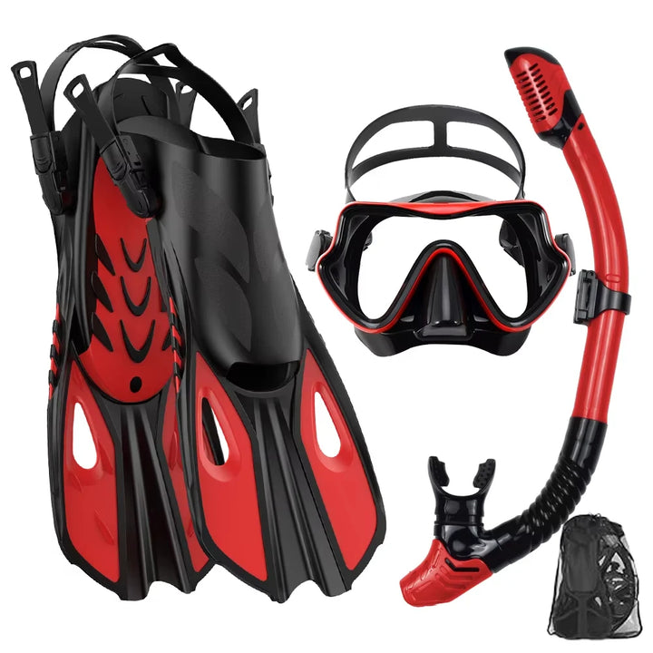Snorkelset voor Volwassenen met Panoramisch Masker, Droge Snorkel en Verstelbare Vinnen 10