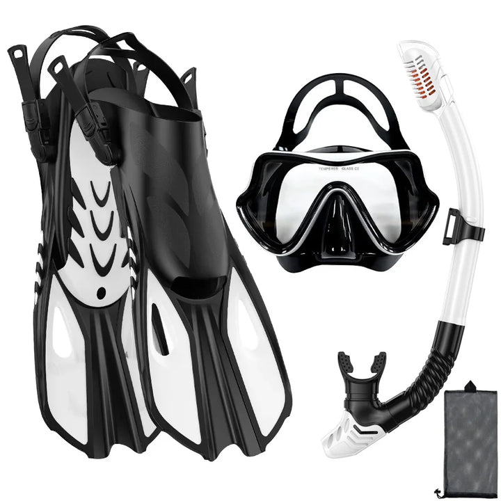 Snorkelset voor Volwassenen met Panoramisch Masker, Droge Snorkel en Verstelbare Vinnen 6