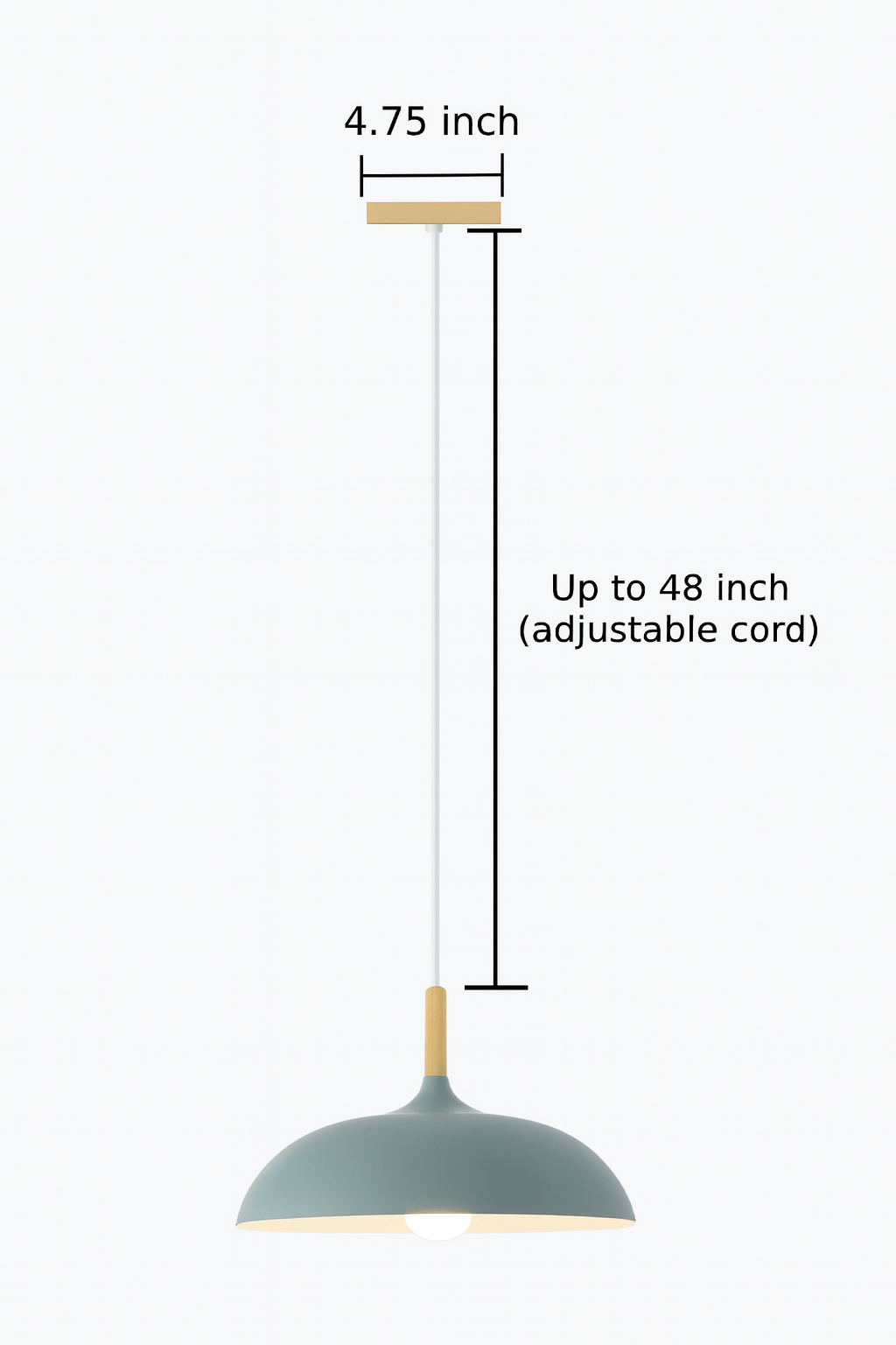 Coloria Pastel Hanglamp – Aluminium &amp; Hout met Verstelbaar Snoer in Retro Design