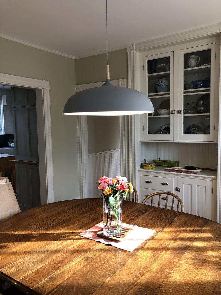 Coloria Pastel Hanglamp – Aluminium &amp; Hout met Verstelbaar Snoer in Retro Design