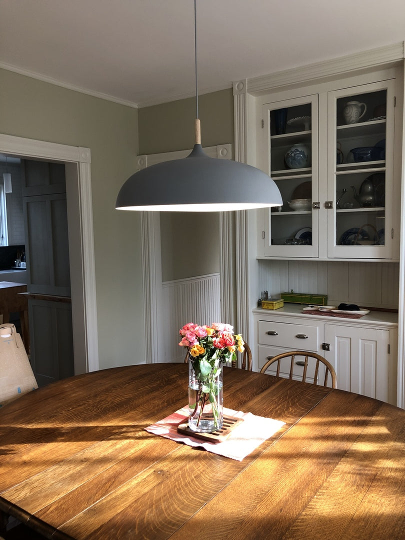 Coloria Pastel Hanglamp – Aluminium & Hout met Verstelbaar Snoer in Retro Design