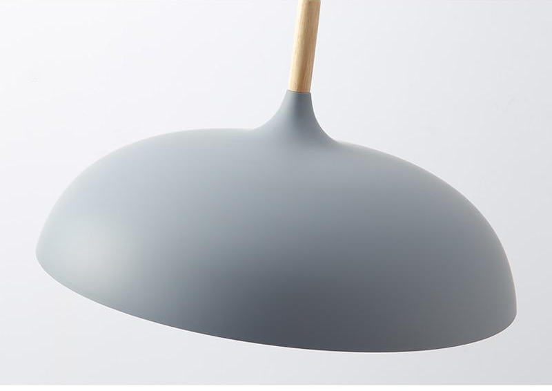 Coloria Pastel Hanglamp – Aluminium &amp; Hout met Verstelbaar Snoer in Retro Design