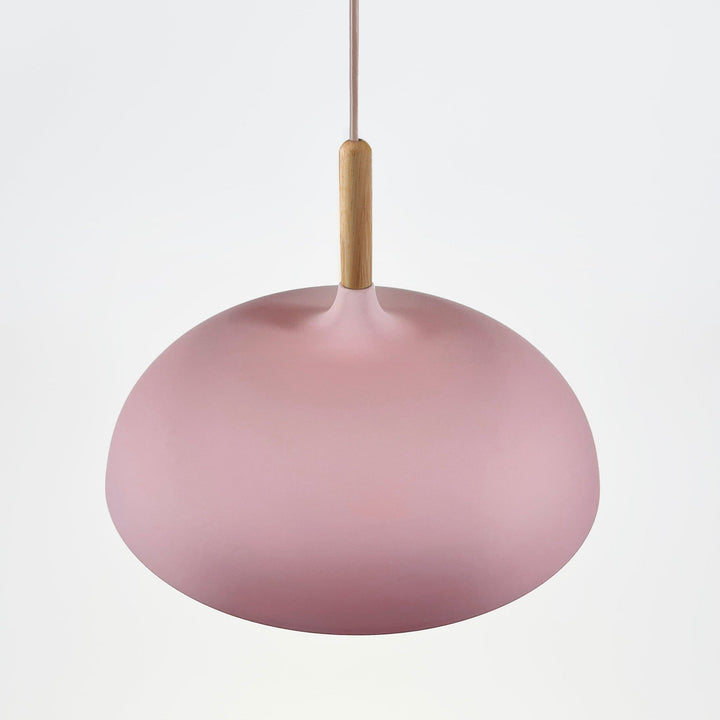 Coloria Pastel Hanglamp – Aluminium &amp; Hout met Verstelbaar Snoer in Retro Design