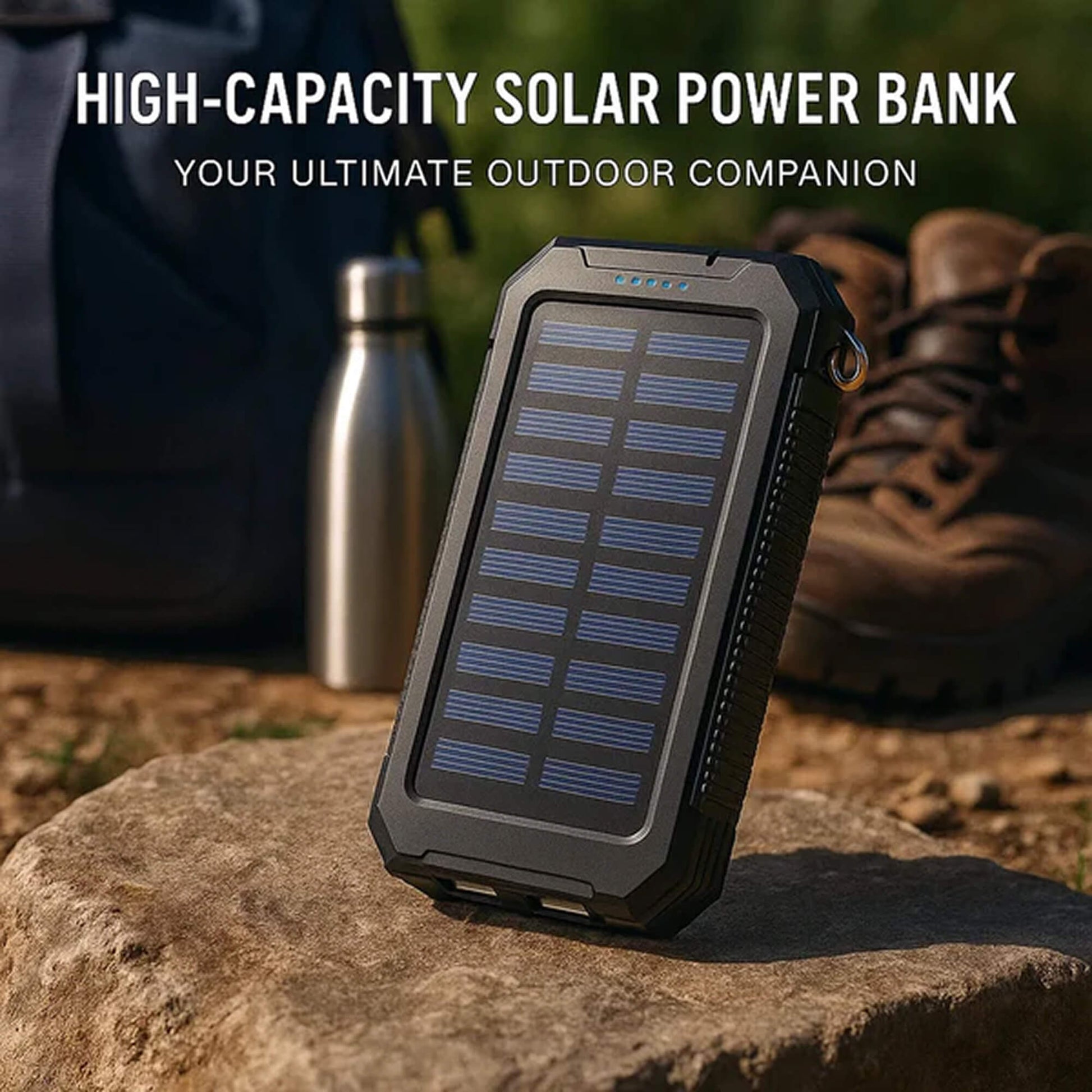 Solar Powerbank 500000mAh Waterdicht Externe Accu met Dual USB en LED Zaklamp voor Camping en Noodgevallen | Sansoti 9