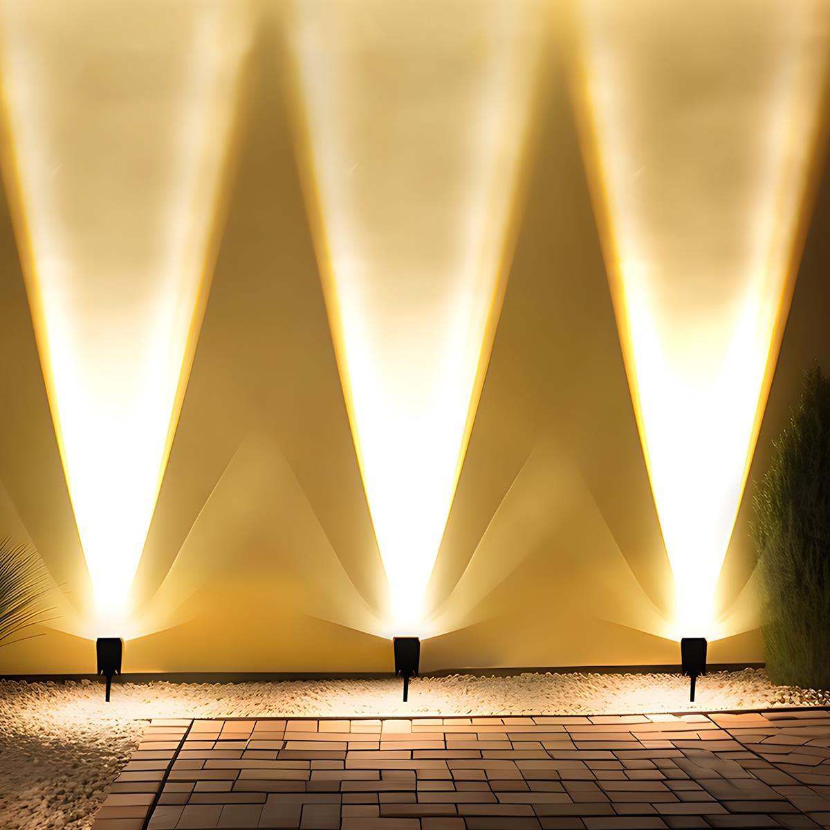 Solar Tuinspot LED Verstelbare Zoomlens Waterdicht IP65 Warmwit Energiezuinig voor Gazon Borders Gevel | Sansoti 0
