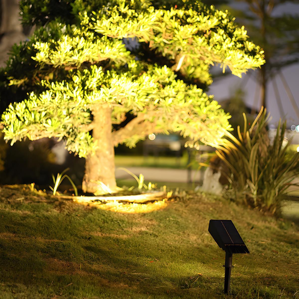 Solar Tuinspot LED Verstelbare Zoomlens Waterdicht IP65 Warmwit Energiezuinig voor Gazon Borders Gevel | Sansoti 1